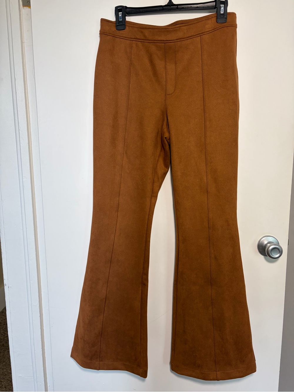 SPANX Brown Suede-Look Flare Pants